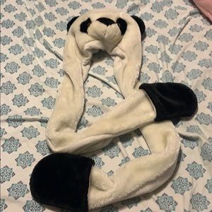 Panda Hat/Scarf with Mittens